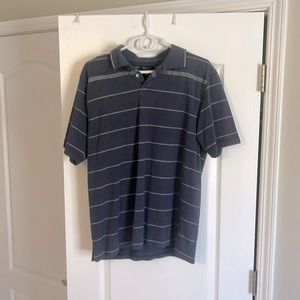 Blue and white Van Heusen polo (L)